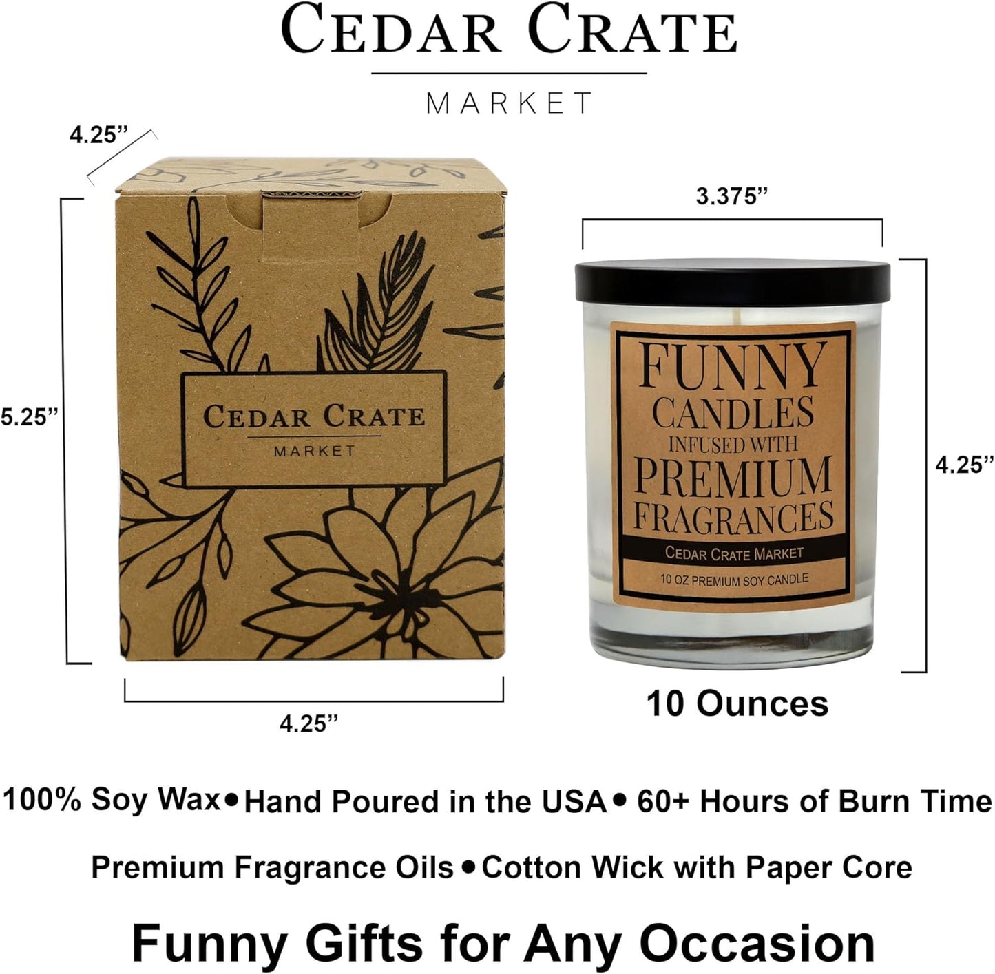 Cedar Crate Market Funny Candles for Women, Adult Humor Friendship Gifts, Inappropriate Candles, Bestie Presents, Made