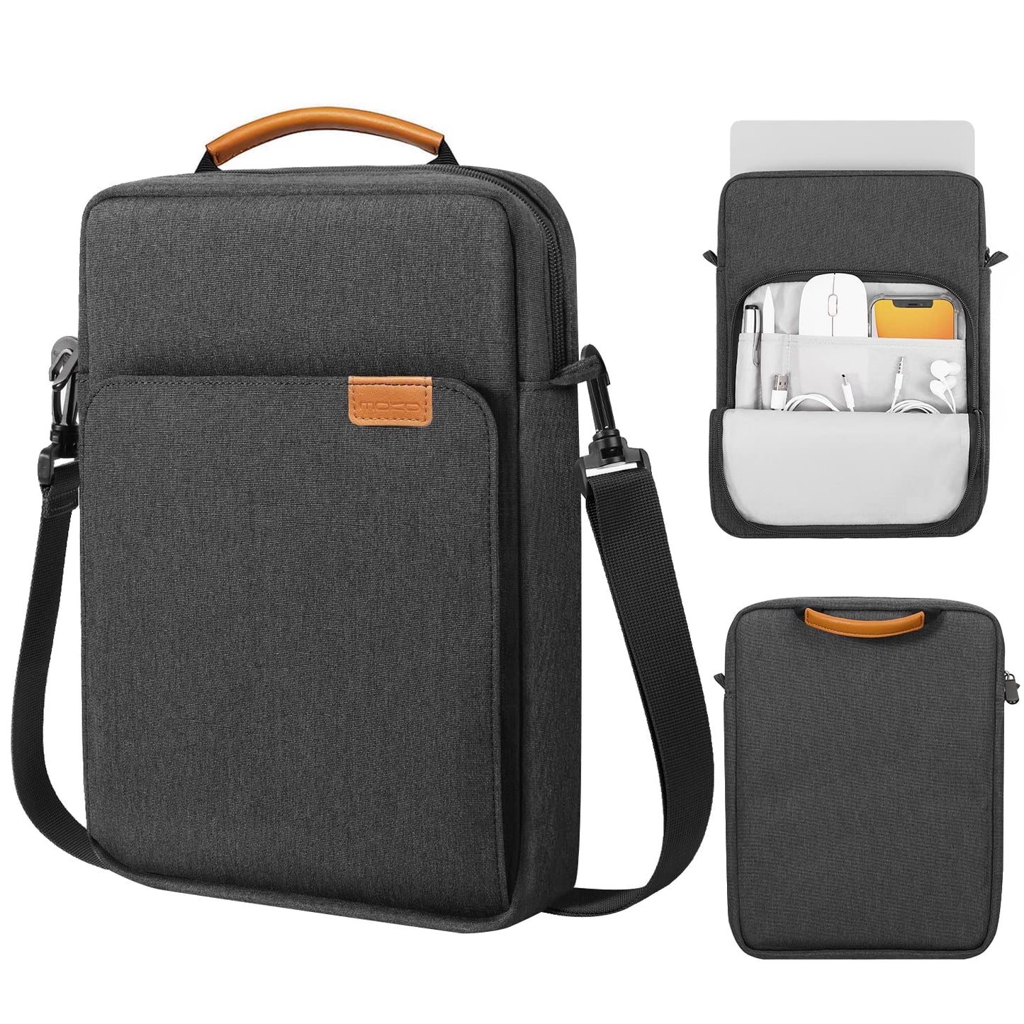 MoKo 15 Inch Laptop Sleeve Bag Fits MacBook Air 15" M2 2023, MacBook Pro 14" M2 2023, Galaxy Tab S9 Utra 14.6" 2023, Handle Carrying Case with Shoulder Strap, Indigo