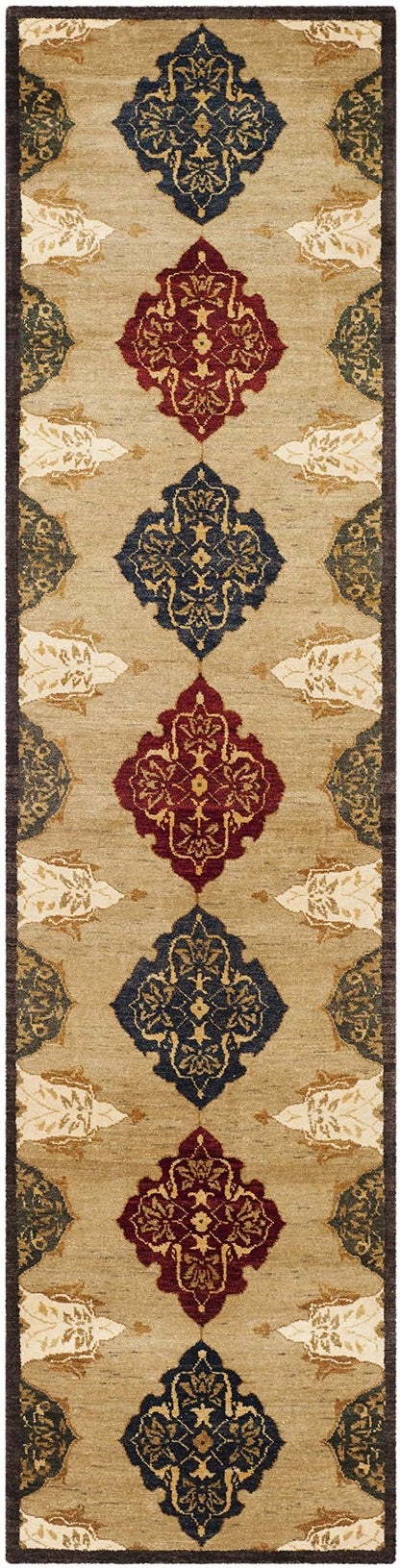 SAFAVIEH Tibetan Collection Runner Rug - 2'6" x 10', Multi, Hand-Knotted Modern Wool, Ideal for High Traffic Areas in Living Room, Bedroom (TB304A)