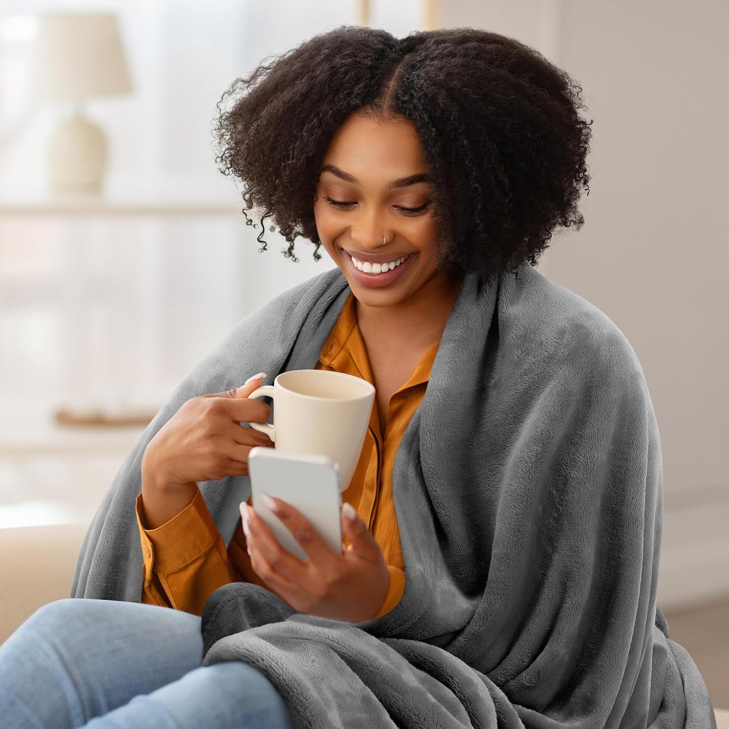 Utopia Bedding Fleece Blanket - XL Ultra Soft Grey Throw (50x70 Inches) | Cozy All-Season Home Decor Gift