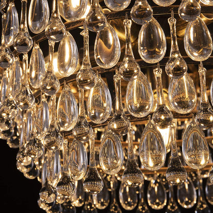 Wellmet Crystal Chandelier, 6-Light 5 Tiers Farmhouse Bronze Ceiling Lighting Fixture, Modern Foyer Dining Room Chandeliers for Bedroom, Hallway, Bar, Kitchen, W20-inch