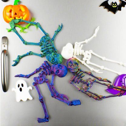 Skeleton Fridge Magnet,Posable Fridge Magnets,Mini Articulated Fridge Magnets – 3D Printed Movable Skeleton Decorations for Christmas, Office, or Locker (6PCS)