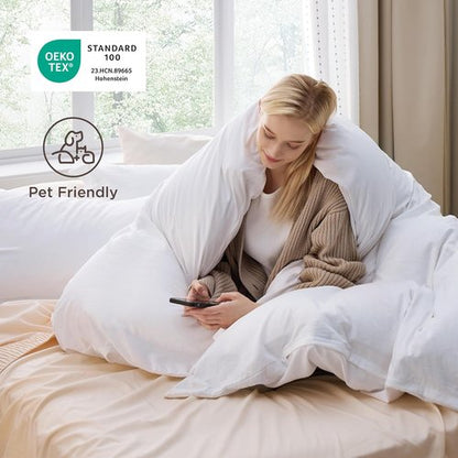 Bedsure California King Duvet Cover - Extra Soft Prewashed Cotton-Like Polyester Set, 104''x98'' with Zipper Closure & 2 Pillow Shams