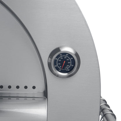 KoolMore 32 in. Outdoor Propane Gas and Wood fired Pizza Oven in Stainless-Steel