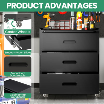 VIYET Metal Tool Cabinet,Garage Storage Cabinet System,Wall Cabinet & Locking Rolling Tool Cabinet with Doors and Adjustable Shelves,Steel Tool Cabinets for Home