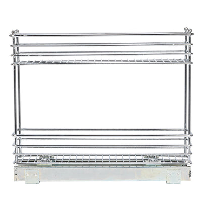 Household Essentials Chrome 2-Tier Sliding Cabinet Organizer, 5"