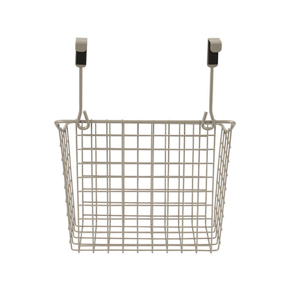 Spectrum Hanging Baskets for Organizing (Large, Satin Nickel) - Grid Over the Cabinet Wire Basket for Kitchen or Bathroom - Door Hanging Storage Organizer for Cleaning Supplies, Washcloths, & Towels