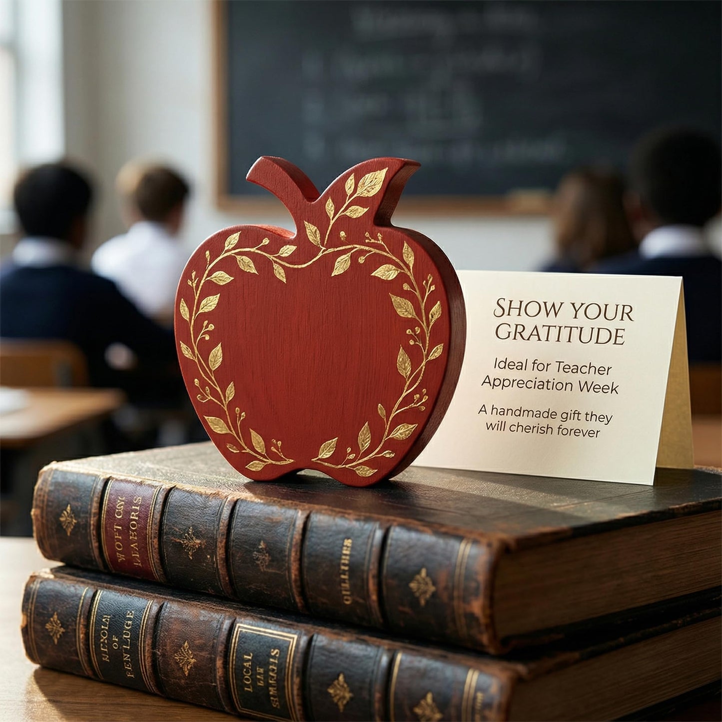 12 Pcs Apples Shaped Wooden Cutouts Unfinished Apple Shaped Table Signs Back to School Table Decor for First Day of School Classroom Office Party Decor DIY Art Craft, 4 Inches