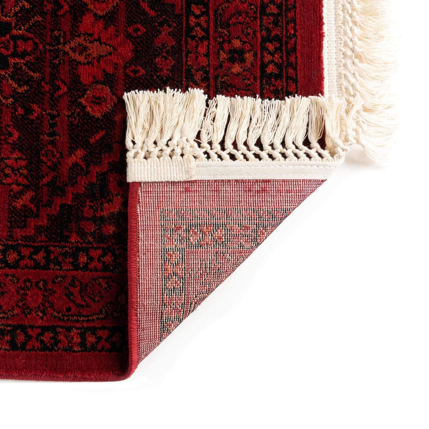 Unique Loom Tekke Collection Area Rug - Sheibani (7' 10" Square, Red/ Black)