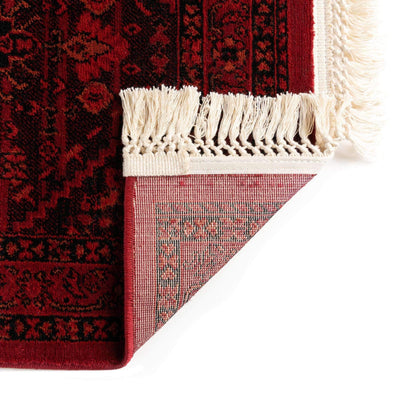 Unique Loom Tekke Collection Area Rug - Sheibani (7' 10" Square, Red/ Black)