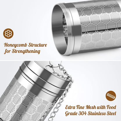 Tea Infusers for Loose Tea, (2 Pack) 18/8 Stainless Steel Tea Strainer Set, Extra Fine Mesh Tea Steeper for Brew Tea, Spices & Seasoning