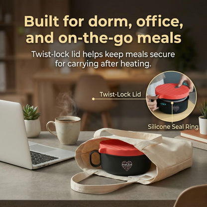 AI LOVE PEACE Microwaveable Ramen Noodle Bowl Cooker 40oz for Ramen, Rice, Pho, Soup, and Pasta, Dishwasher Safe and Portable, Ideal for Home, Office, Dorm, or Gift (Red)