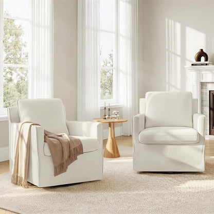 KISLOT Swivel Accent Chair Rocking Recliner 360 Degree Swivel Armchair Machine-Washable Cover for Nursery Living Room Bedroom