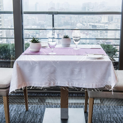 LAMINET Heavy-Duty Deluxe Crystal Clear Vinyl Tablecloth Protector 54" x 74"