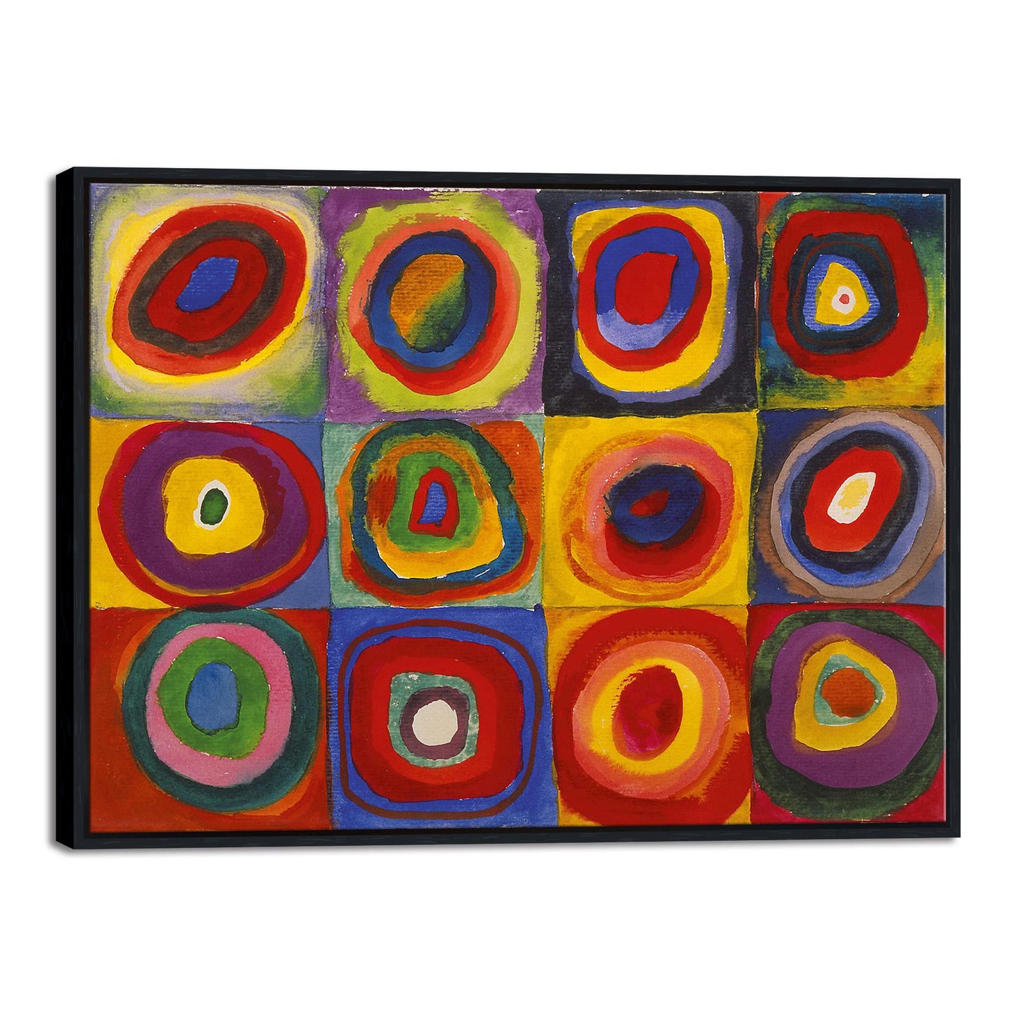 Wieco Art Framed Canvas Wall Art Composition VII, 1913 by Wassily Kandinsky Classic Abstract Famous Paintings Reproductions Canvas Wall Art for Home Decoration