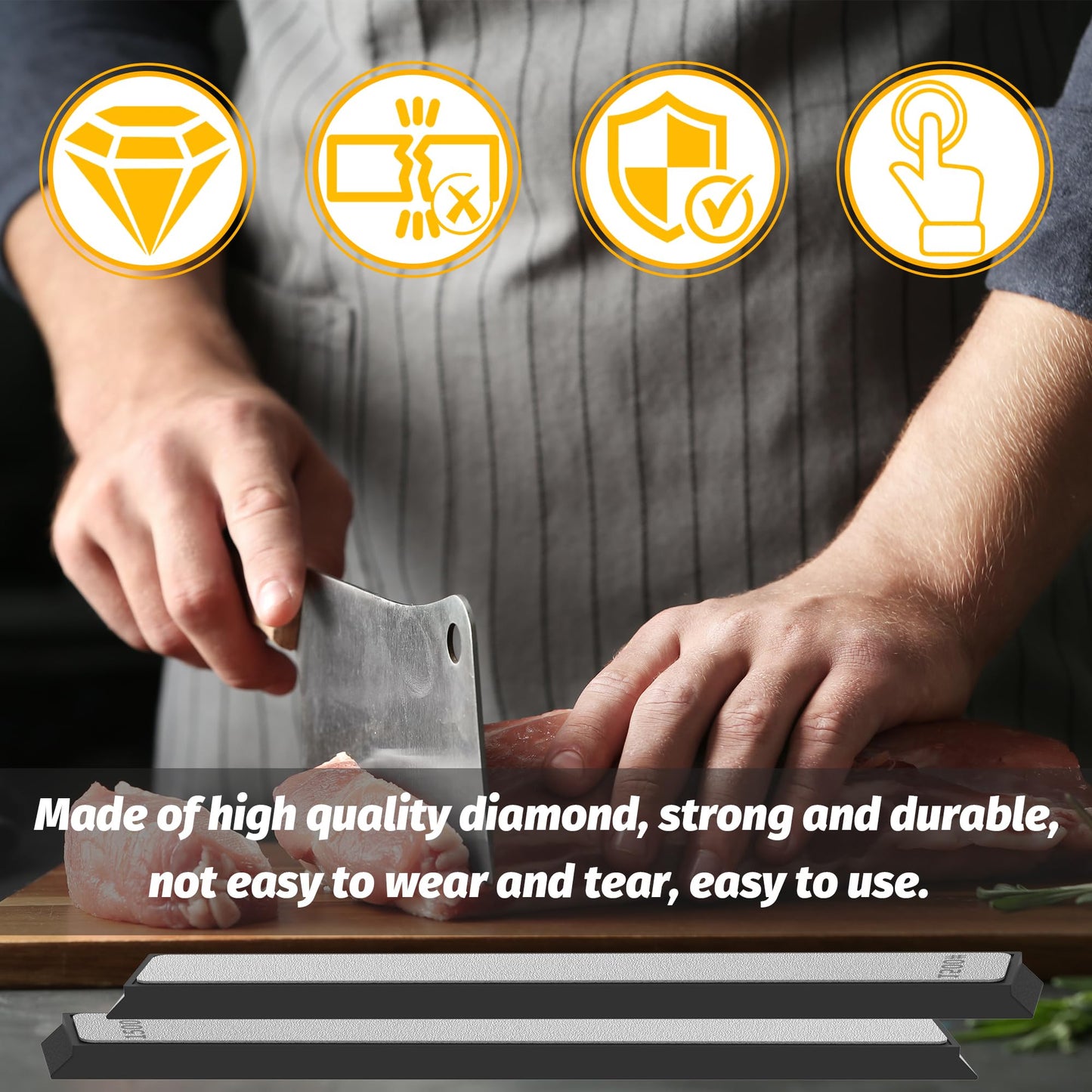 XARILK 6 PCS Diamond Knife Sharpening Stones Set, Diamond Plates Kit for XARILK type Sharpeners System, 180# 400# 800# 1500# 2000# 3000# Grit