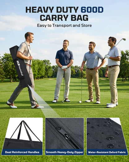 Haokelball Golf Hitting Net for Driving Real Balls, Indoor Chipping Practice Swing Training Nets with Side Barriers Impact Target, 10x8ft Heavy Duty Netting with Carry Bag for Backyard Outdoor Use