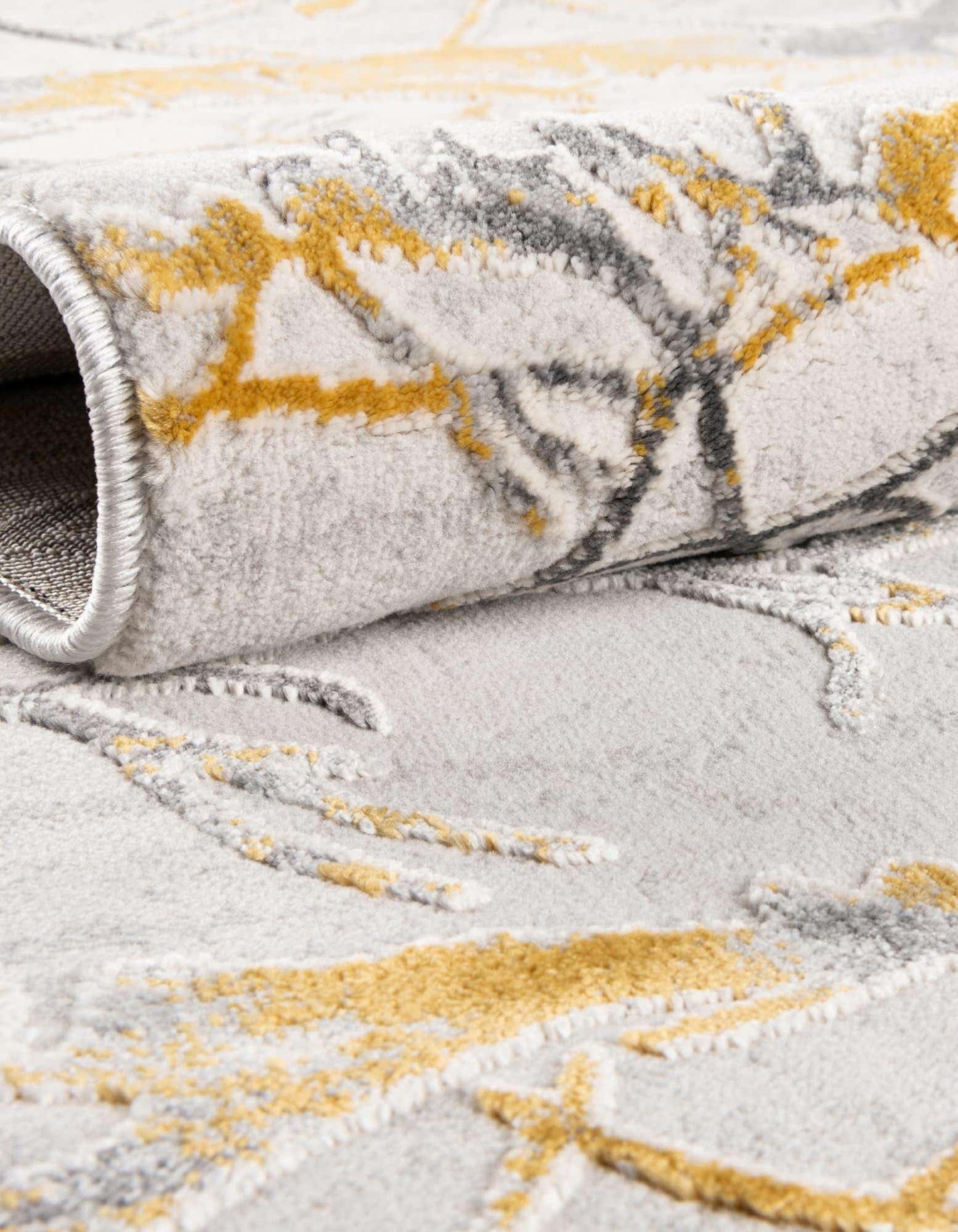 Unique Loom Finsbury Collection Area Rug - Anne (7' 10" x 10' Rectangle, Yellow and Gray/ Ivory)