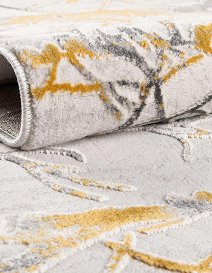 Unique Loom Finsbury Collection Area Rug - Anne (7' 10" x 10' Rectangle, Yellow and Gray/ Ivory)