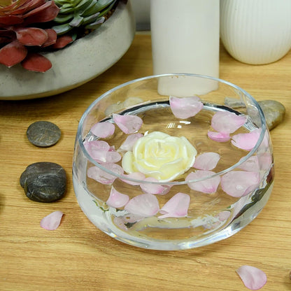 Zest Candle 12-Piece Floating Candles, 3-Inch, Ivory Rose