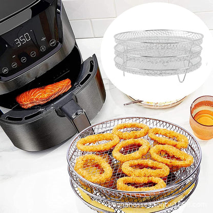 Fdit 3Pcs Air Fryer Racks, Stackable Dehydrator Racks for Food Grade Stainless Steel Air Fryer Accessories