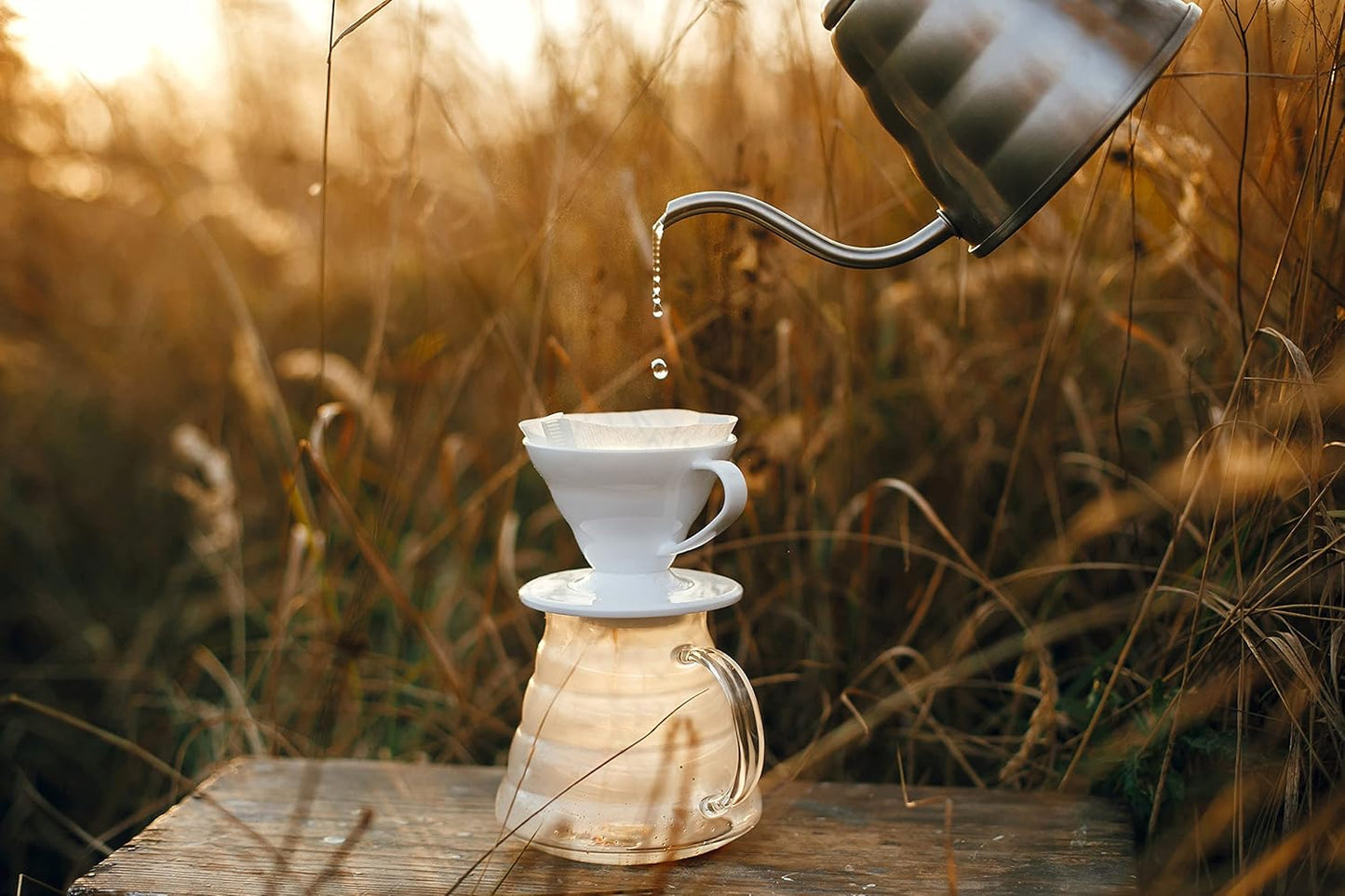 Ceramic Pour Over Coffee Dripper - Slow Brewing Accessories for Home, Cafe, Restaurants - 1 Cup Size, White