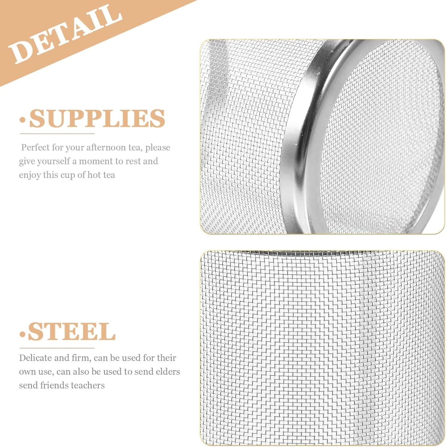 Kichvoe Stainless Steel Tea Strainer, Tea Kettle, and Mug Filter for Brewing Tea
