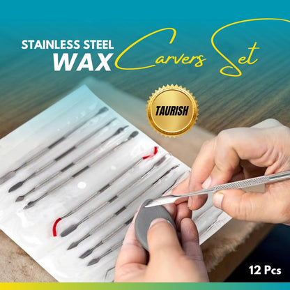TAURISH 12-Piece Stainless Steel Wax Carver Tool Set, Double Ended Carving Kit for Dental Wax, Clay, Jewelry, Sculpting and Modeling