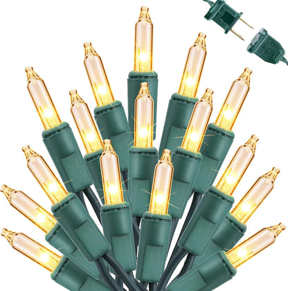 12.5ft 50 Count Bulb Toodour Clear Christmas Lights, Incandescent Indoor Outdoor String Lights, UL Certified