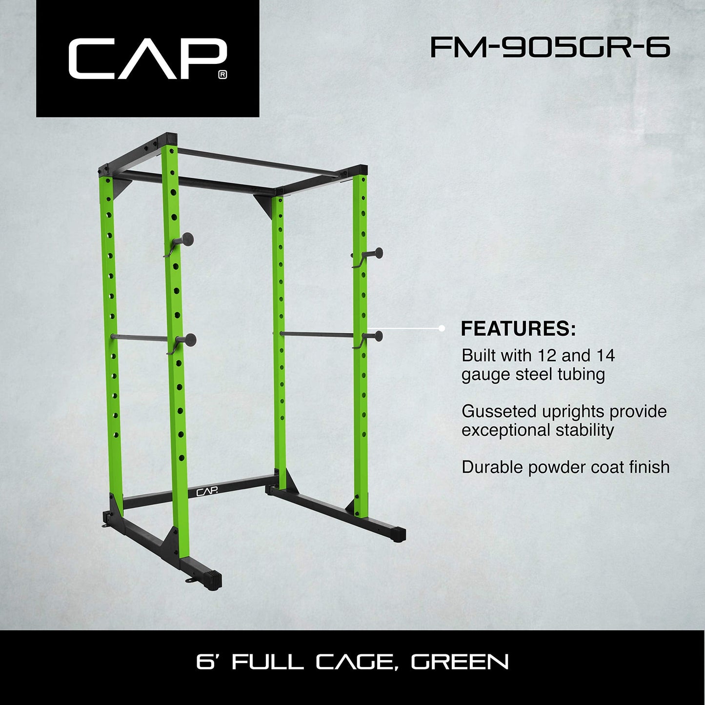CAP Barbell Full Cage Power Rack, 6-Foot, Green