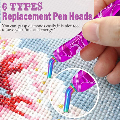 Heyseri Diamond Painting Pens, “Classic Wax Stylus” Diamond Art Pen, Gem Painting Tools Accessories, Gem Art Pen with Metal Tips for 5D Craft Nail