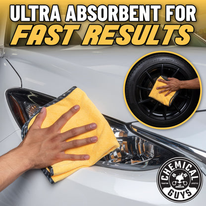 Chemical Guys Professional Grade Premium Microfiber Towels for Cars, Gold, 16" x 16", Ultra-Soft and Scratch-Free Car Detailing Cloths for Trucks, Motorcycles, and More - 12 Pack