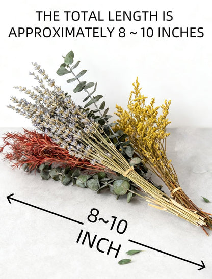 12 Kind Dried Flowers Set - Including Lavender, Eucalyptus, Wheat, Bunny Tails, Handmade for DIY Crafts, Vase Decor, Wedding/Home/Birthday/Seasonal Decor