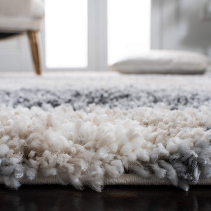 SAFAVIEH Area Rug 10x14 - Fontana Shag Collection - Large - Grey & Ivory, Non-Shedding & Easy to Clean, Plush Thick Pile, Ideal for Living Room, Bedroom, Dining Space (FNT853G)