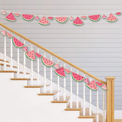 Big Dot of Happiness Sweet Watermelon - 44 Pieces Fruit Party DIY Decorations Clothespin Garland Banner