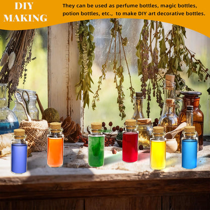30Pcs 20ml Mini Glass Bottles with Cork Stoppers - Small Clear Vials for DIY Crafts, Wedding Favors, Halloween Decor, Wishing Spell Jars, Includes Funnel-(22 * 80 mm)