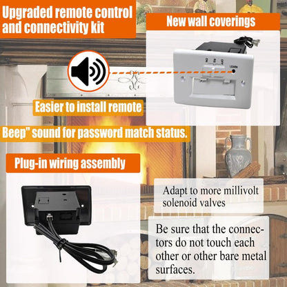 Upgrade Gas Fireplace Remote Switch System Kit for Standard Millivolt Valve Appliances, Compatible with Skytech, Majestic, Ambient, Empire, Monessen, Vermont Fireplaces, 5 Year Warranty