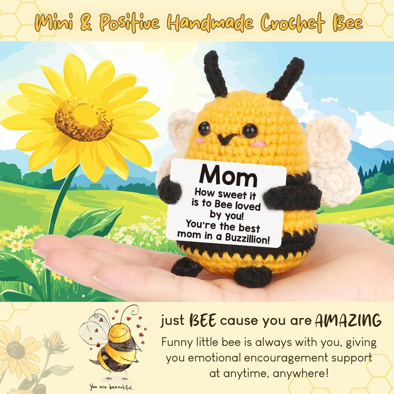 Mothers Day Mother Gifts for Mom Mothers Day from Daughter Son - Mom Gifts Mother's Day Mother-in-law Birthday Gift Ideas for Best Moms Ever Mama Mommy, Happy Birthday Cute Small Crochet Bee Present