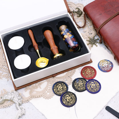 SWANGSA Starry Dragon Wax Seal Stamp Kit with 60pcs Sealing Wax Beads, Melting Spoon and Gift Box, Great for Embellishment of Party Invitations, Wine Packages, Gift Idea