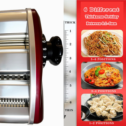 SHILINTONG Manual Pasta Maker Machine - Noodle Machine Dough Roller Hand Crank,No Disassembled-2/4mm Width Noodle/0.3-5mm Thickness Dough