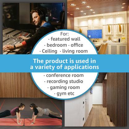 Art3d 6-Piece Wood Slat Acoustic Panels for Stylish Decor and Noise Reduction, 3D Textured Panel for Ceiling and Wall, Walnut