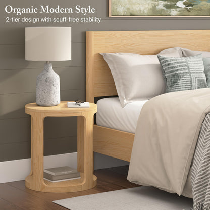 Bush Home Vera Small Round End Table, Living Room Furniture, Vera Collection, Natural White Oak