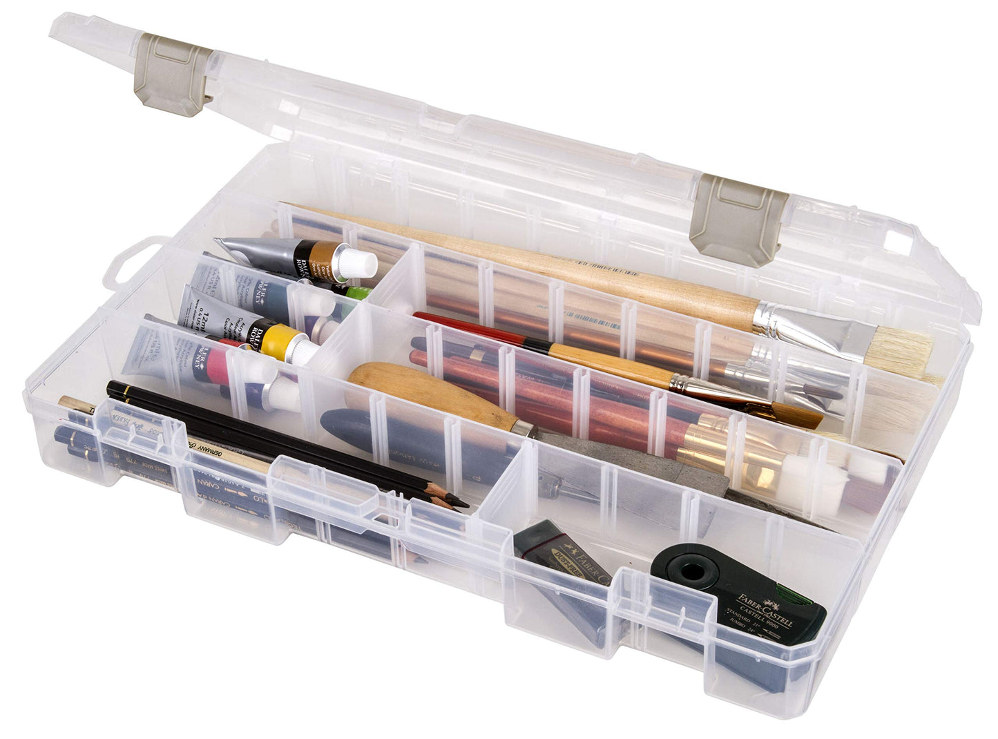 ArtBin Large Solutions Box Clear Art & Craft Organizer with Dividers - Plastic Storage Case for Convenient and Versatile Storage - Ideal for Various Craft Supplies