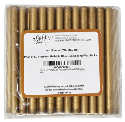 Pack of 50 Premium Mailable Glue Gun Sealing Wax Sticks for Mini Glue Guns – Antique Gold Wax Seals for Letters, Invitations, Cards, Envelopes & Gifts