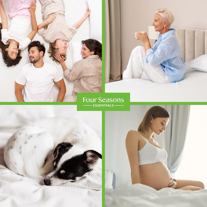 Four Seasons Essentials Twin Extra Long (XL) Size Waterproof Mattress Protector - Cooling Viscose Derived from Bamboo