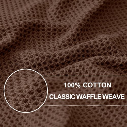 Homaxy Kitchen Dish Cloths - 100% Cotton Waffle Weave, Ultra Soft & Absorbent, 12 x 12 Inches, 12-Pack, Coffee
