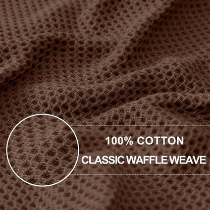 Homaxy Kitchen Dish Cloths - 100% Cotton Waffle Weave, Ultra Soft & Absorbent, 12 x 12 Inches, 12-Pack, Coffee