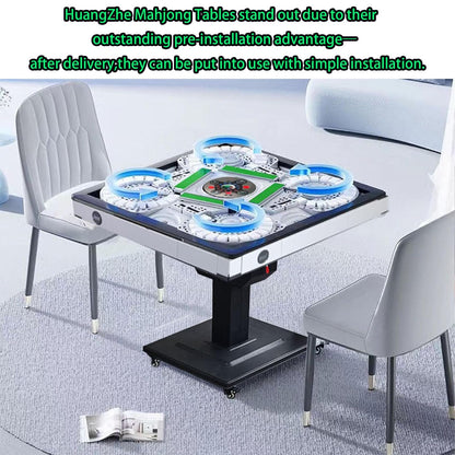 HUANGZHE 2026 Automatic Mahjong Table for Americans/Chinese/Taiwanese/Filipino,Rules - Ultra-Thin Foldable Mahjong Table shuffler Choice of 100,000+ Households, 42mm Tiles Set