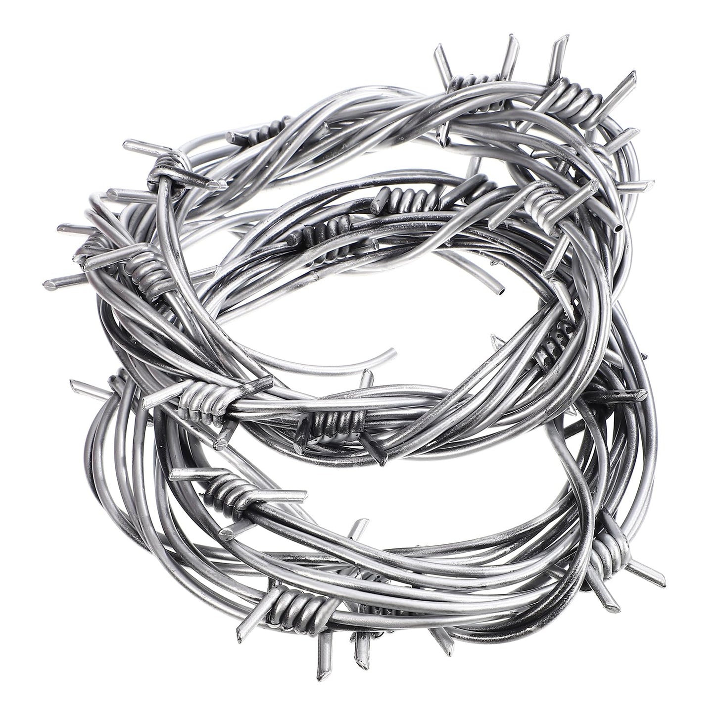 Gadpiparty Fake 2pcs Fake Barbed Wire Halloween Plastic Decoration Prop Gray Garland Halloween Decoration Barbed Wires Props Haunted House Layout Barbwire
