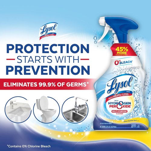 Lysol Multi-Purpose Cleaner Spray - Hydrogen Peroxide Formula, Citrus Scent, 32 Fl Oz